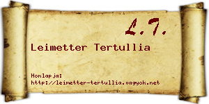 Leimetter Tertullia névjegykártya